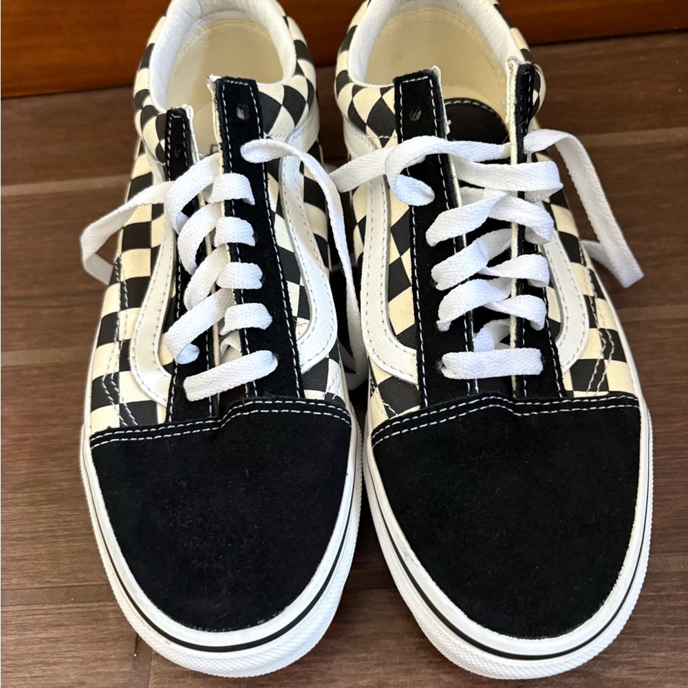Vans Kids Black and White Checkered Sneakers